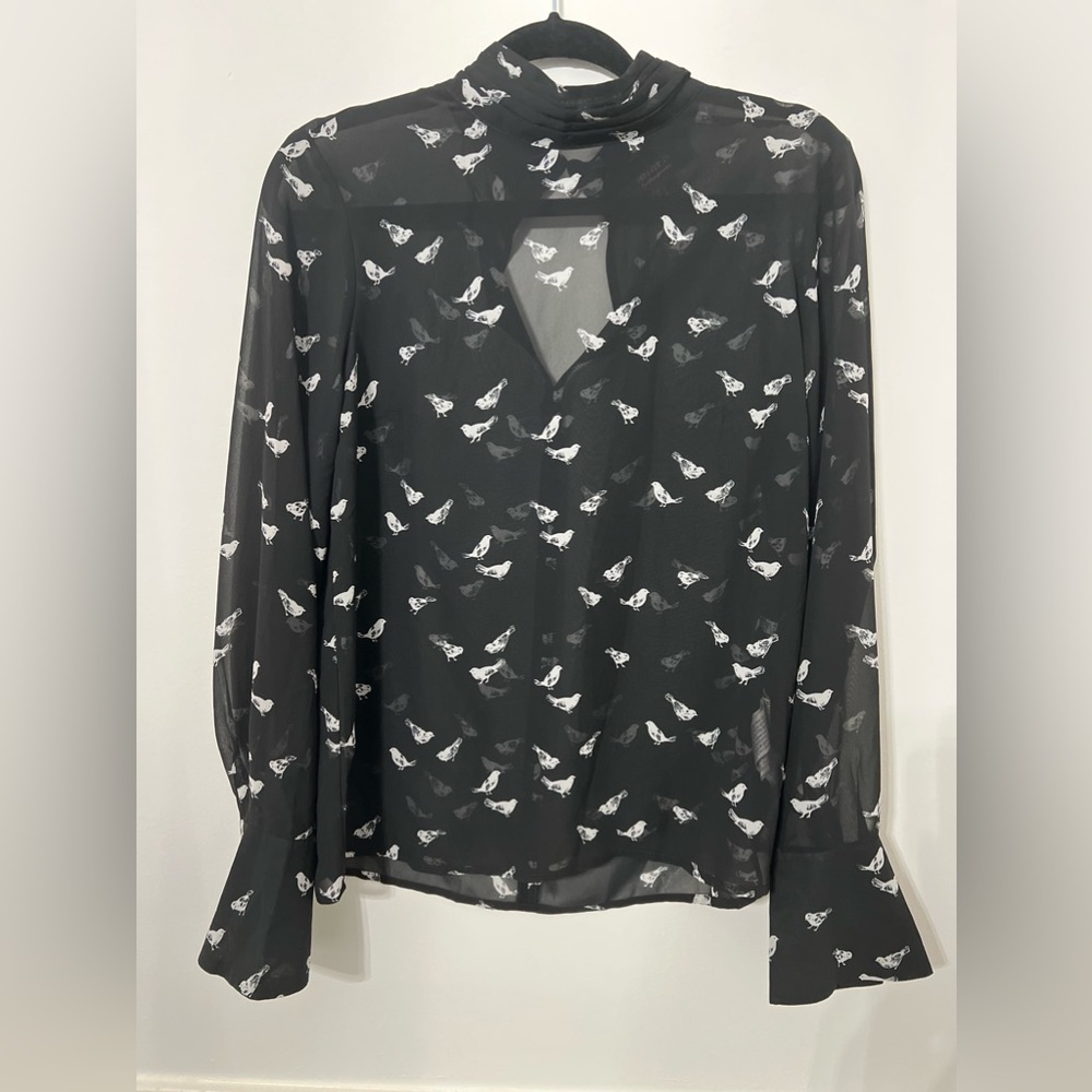 Sheer animal print top (birds) from forever 21